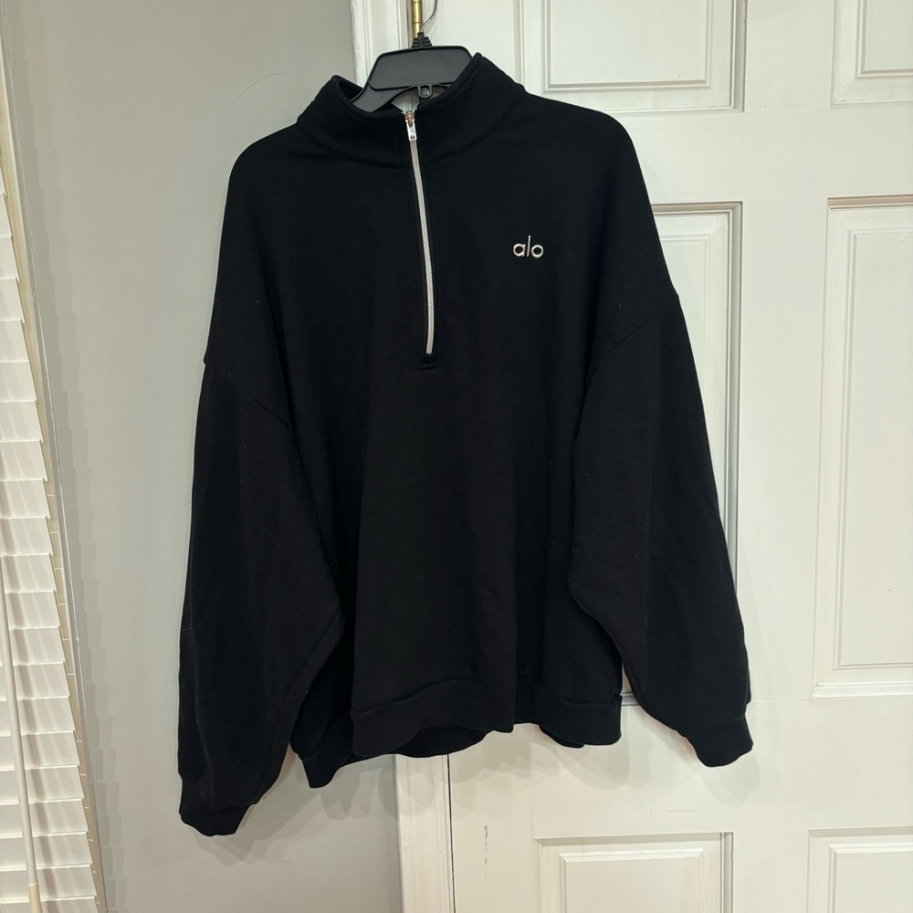 ALO Yoga Women’s Black Quarter-Zip Pullover Sweatshirt